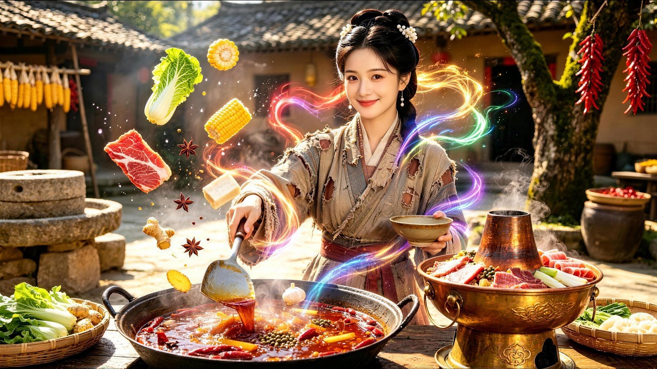 【FULL】美食部落客魂穿古代農家女🚀一手現代廚藝驚艷眾人，直接逆襲首富💕#女頻 #短劇 #逆襲 #AI真人