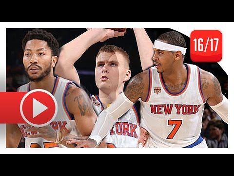 Carmelo Anthony, Derrick Rose & Kristaps Porzingis Highlights vs Grizzlies (2016.10.29) - 54 Pts