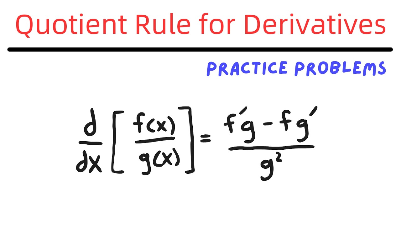 Quotient Rule for Derivatives - Calculus 1 Example Problems