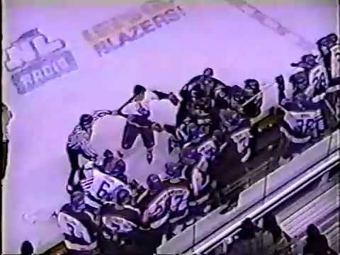 Kelowna vs Kamloops Line Brawl WHL Mar 17/96