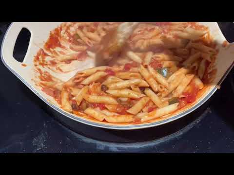 Cooking Caponata Pasta