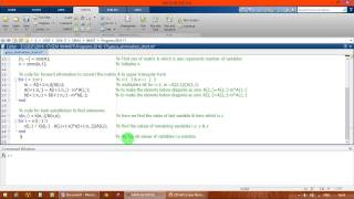 Gauss Elimination - Simple MATLAB CODE/ PROGRAMMING