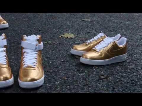 Video Thumbnail of Gold Spark “Air Force 1 Low”