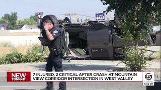 7 injured, 2 critical after crash at Mountain View Corridor intersection