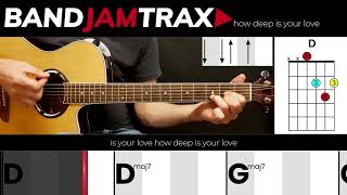 How Deep Is Your Love - Bee Gees | EASY GUITAR LESSON | Scrolling Chords &amp; Lyrics