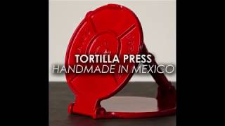 Tortilla Press Kit: Red Cast Iron with Servietta