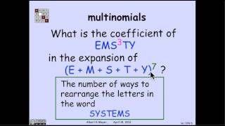 3.4.5 Multinomial Theorem: Video