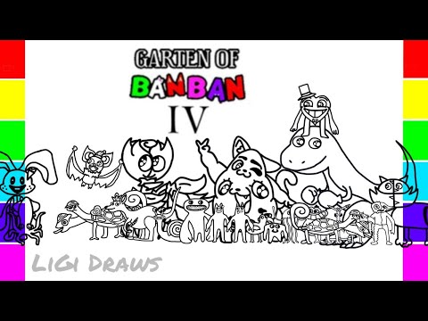 Garten Of Banban Chapter 4 New Coloring pages | Color All New Monsters | Cartoon - On & On [NCS]
