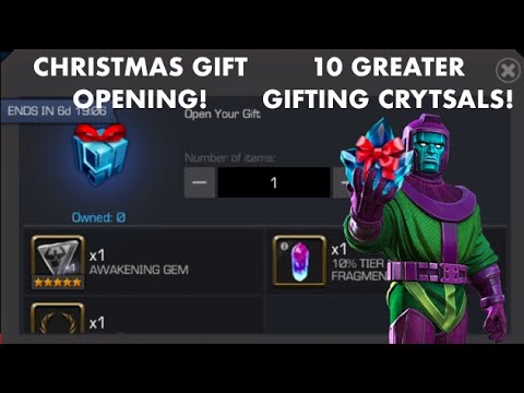 Christmas Gift Opening + 10 Greater Gifting Crystals! | Marvel Contest of Champions