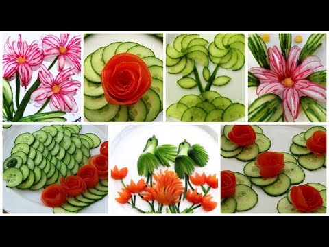 20 Super Salad Decoration Ideas - Vegetable Flower Plate Decoration