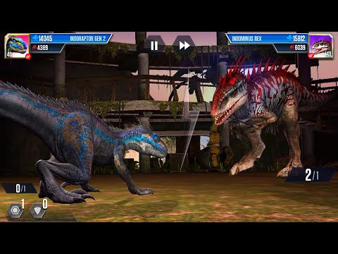 INDORAPTOR GEN 2 VS INDOMINUS REX SOLO | JURASSIC WORLD THE GAME