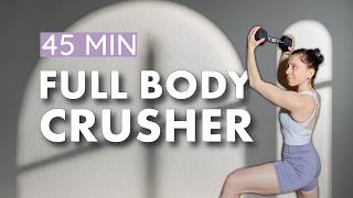 45 MIN FULL BODY CRUSHER | Strength & Conditioning | Weights + Core | No Repeat