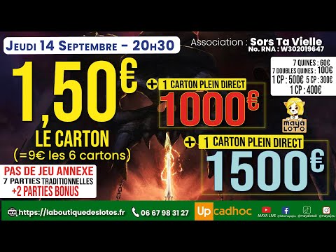 LOTO MAYA en LIVE du Jeudi 14 Septembre 2023