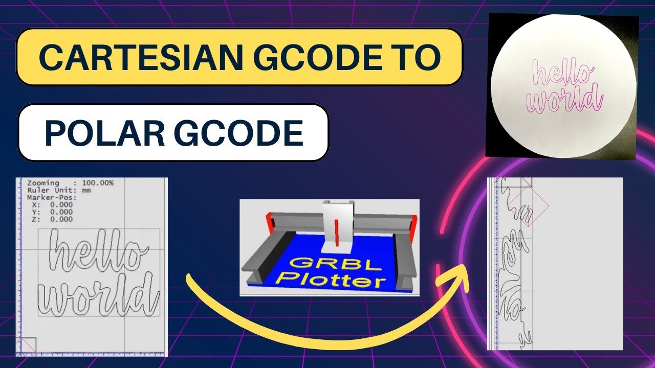 Convert Cartesian Gcode to Polar Gcode in Easy way using GRBL-Plotter
