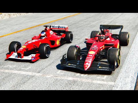 Ferrari F1 2022 F1-75 vs Ferrari F1 2000 Micheal Schumacher at Baku