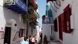 preview picture of video 'Visit Greece Mykonos Town and beaches. Summer holidays greek isles (Griechenland). Μυκονος βόλτα.'