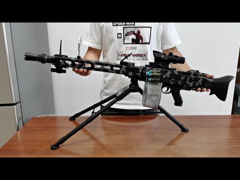 Lehui MG 3 Machine Gun Soft Bullet Launcher Toy Unboxing 2022