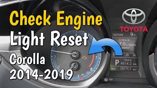 Check Engine Light Reset, Toyota Corolla 2014-2019