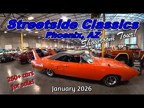 FOR SALE !! CLASSIC CAR SHOWROOM TOUR !! Streetside Classics Phoenix January 2026 - muscle cars