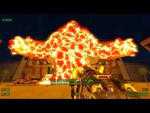 Serious Sam HD: The First Encounter - Giant Lava Golem Boss Fight