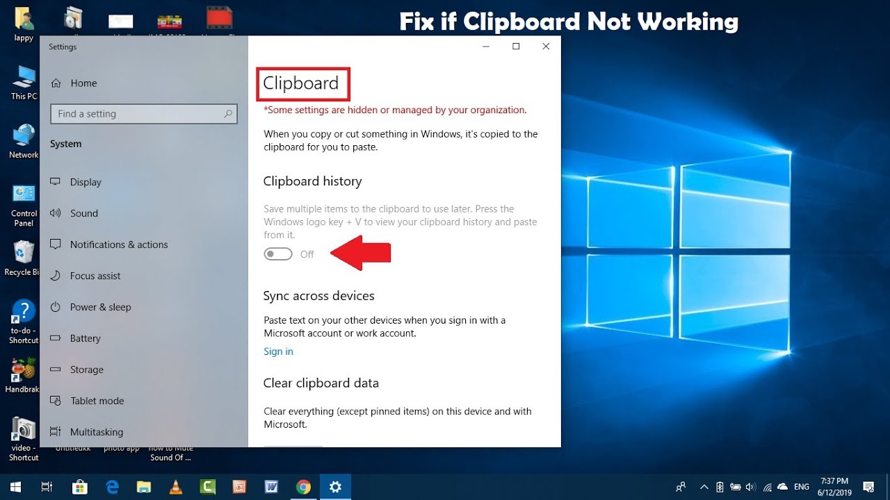 How do I fix the clipboard in Windows 10?
