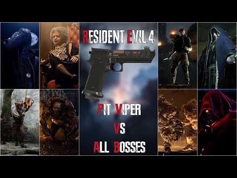 Pit Viper (Mod) VS All Bosses - Resident Evil 4 Remake (Professional) 4K 60Fps