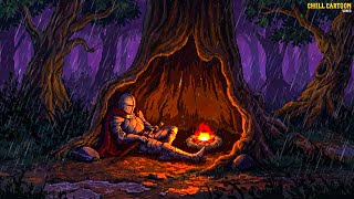 It’s raining outside.. Rest by the campfire, traveler