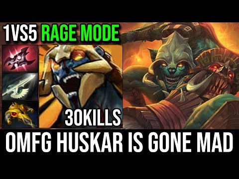 When Pro Huskar Gone Mad | Epic Crazy 1Kill Per Min 1Vs5 Rage Mode 30Kills Destroy Ember Mid Dota 2