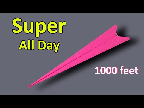 How to make paper airplane fly long distance 1000 feet - best paper airplane #paperplaneschannel
