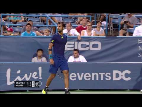 Yuki Bhambri brilliant shots & match point in shock Gael Monfils win | Citi Open Washington 2017