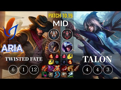 CGA Aria Twisted Fate vs Talon Mid - KR Patch 10.19