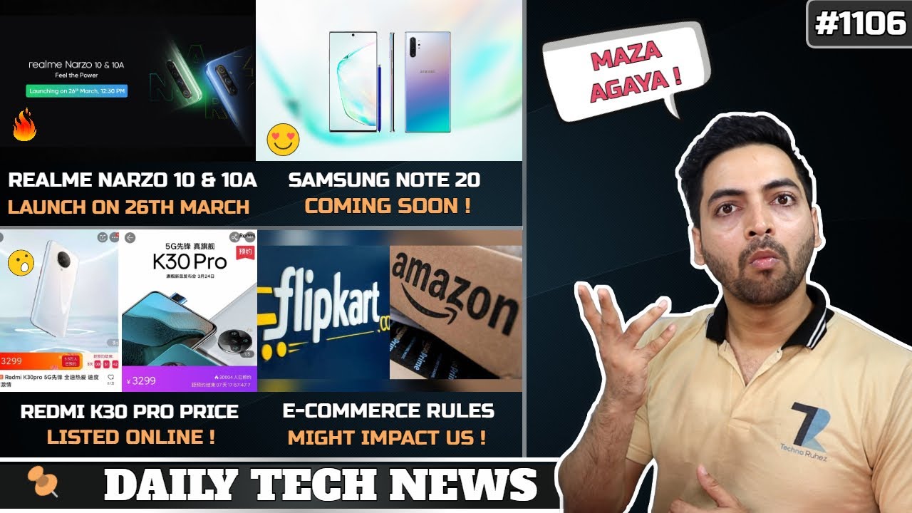 Realme Narzo 10 & 10A March 26,Nokia 8.3 5G India,Samsung Note 20 Listed,LG G7+ ThinQ @17K #1106