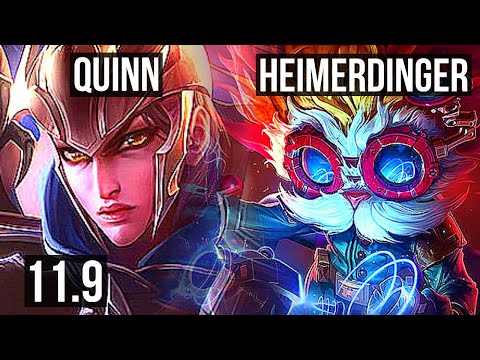 QUINN vs HEIMERDINGER (TOP) | 10/1/7, Rank 6 Quinn, Legendary | NA Grandmaster | v11.9