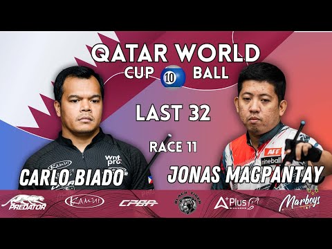 LAST 32| Carlo Biado VS Jonas Magpantay | Race 11| Qatar World Cup 10 ball 2025