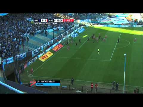 Gol de Tréllez. Racing 1 Arsenal 1.Fecha 21. Torneo Primera División 2015.FPT