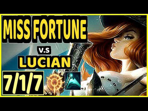 YEN (MISS FORTUNE) vs LUCIAN - 7/1/7 KDA BOTTOM ADC CHALLENGER GAMEPLAY - NA