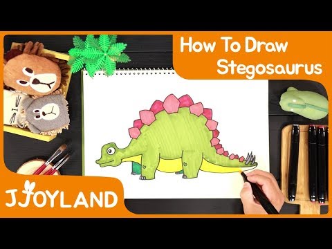 Drawing and Coloring Dinosaur | How to Draw Stegosaurus | Hiphop Style Dinosaurs Kidssong