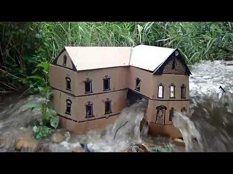 Cardboard House Vs MASSIVE FLASH FLOOD