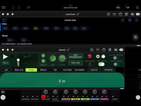 JustChords and iBassist in Loopy Pro
