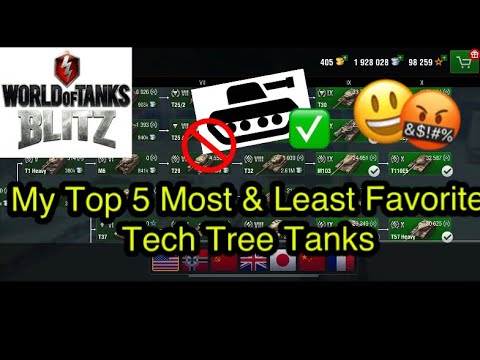 Top 5 Most & Least Favorite Tanks in the Tech Tree in WOT Blitz