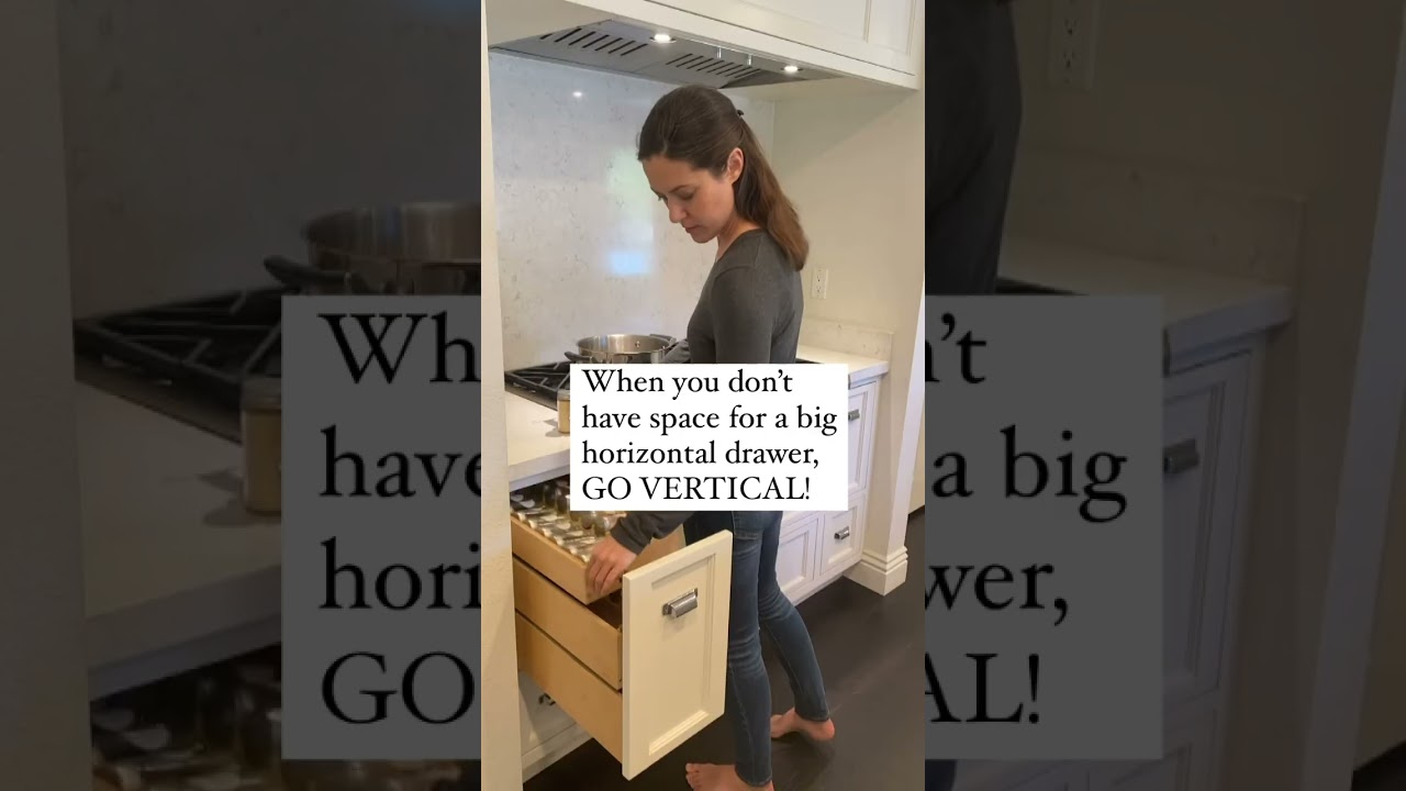 Pull Out Spice Rack: This Genius Hack Saves Your Back! (Vertical Spice Drawer Cabinet DIY Idea!)