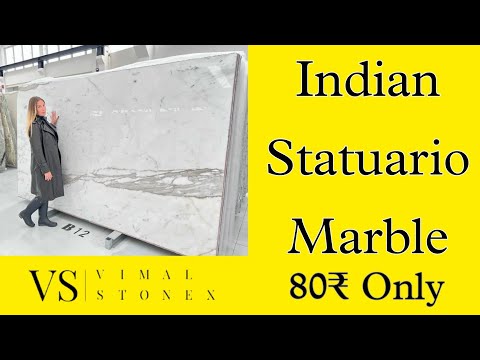 White pan india statuario 6 marble, tiles, thickness: 16 mm
