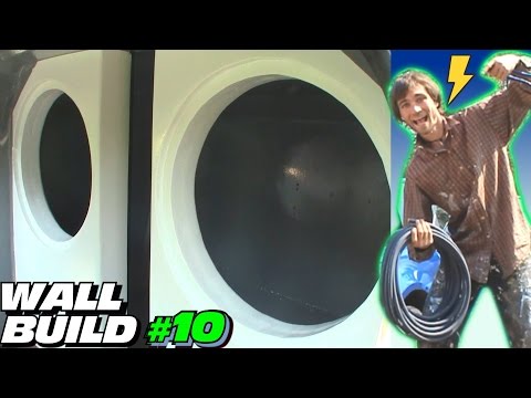 EXO's Subwoofer WALL Build #10 | Finishing BOX & Wiring Big 3 Upgrade | Cutting Power / Ground Wire