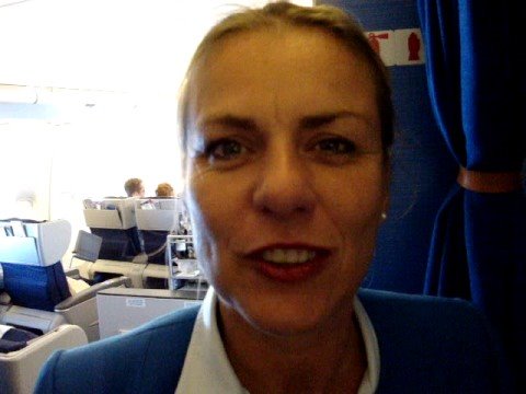 KLM Senior Purser Minka wishes Tristan Happy Birthday