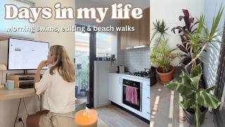 VLOG: Realistic days as a Content Creator 📹 Morning swims, editing, beach walks & more!