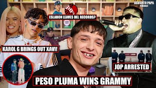 JOP arrested, Peso Pluma wins Grammy, Eslabon leaves Del Records, Xavi & Karol G | Agushto Papa