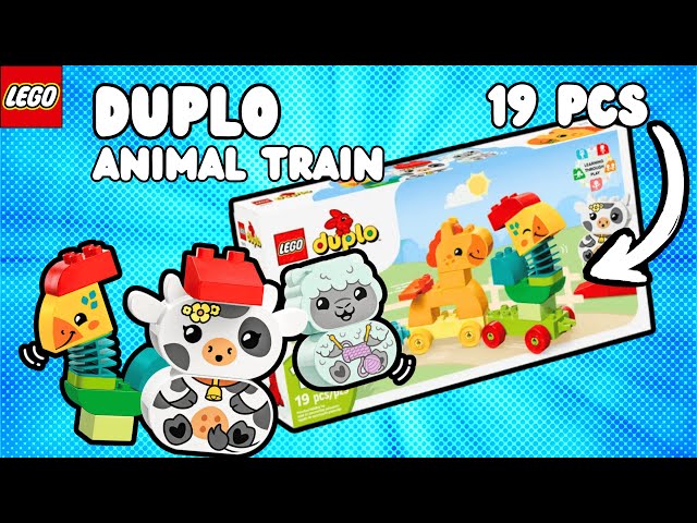 Vídeo relacionado con LEGO Mi Primer Duplo Tren de los Animales - Juguete Educativo para Bebés - Figuras de Animales de Granja: Gallo, Caballo, Cordero y Vaca - Regalo de Cumpleaños para Niños y Niñas de 1+ Años 10412