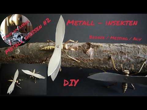 Metal insect  Kunst Schmuck Handarbeit Bronze Messing gießen Casting Sandguss Libelle steampunk