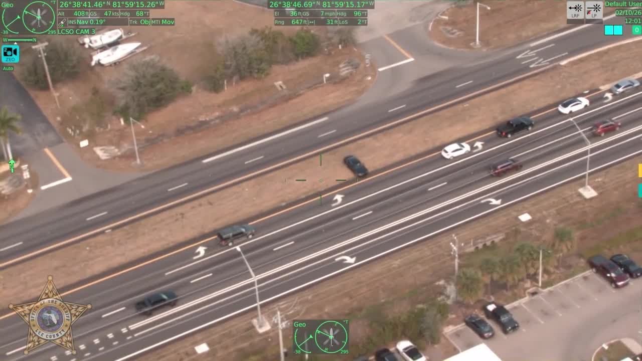 UPDATE: Armed robbery suspect leads Lee County deputies on high-speed chase