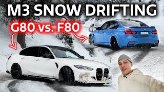 700HP BMW M3 G80 vs. 550HP M3 F80 SNOW DRIFTING - OG Schaefchen
